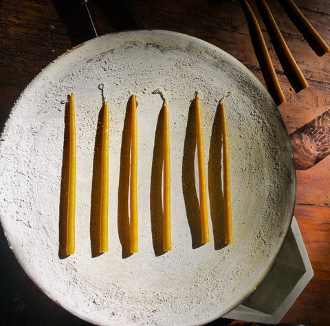 Velas artesanales de cera de abeja